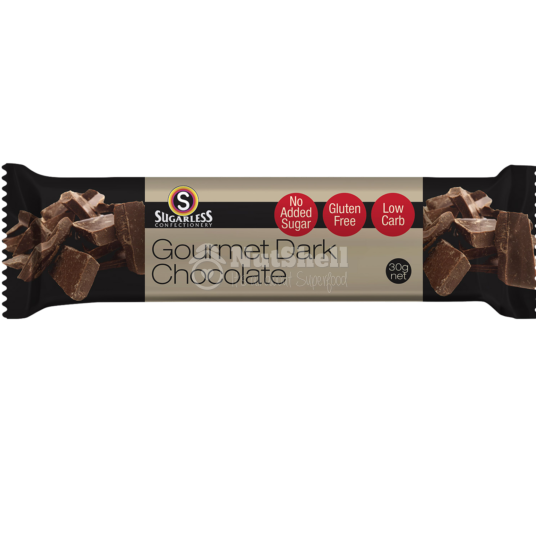 SUGARLESS Dark Chocolate bar 30g (no added sugar, with stevia)