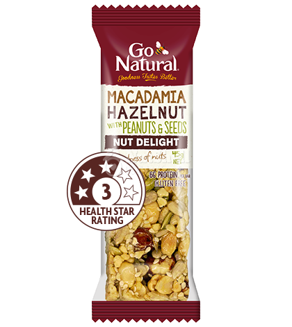 GO NATURAL Macadamia Hazelnut with peanuts & seeds (45g)