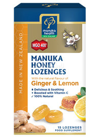 Manuka Honey with Ginger & Lemon Lozenges (15PCS) (New Zealand)